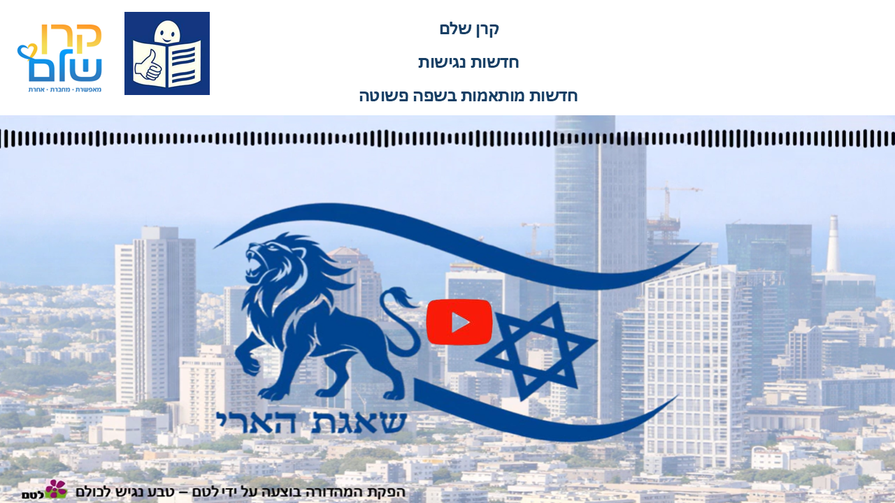 מבצע שאגת הארי - מהדורת חדשות בשפה פשוטה - קרן שלם